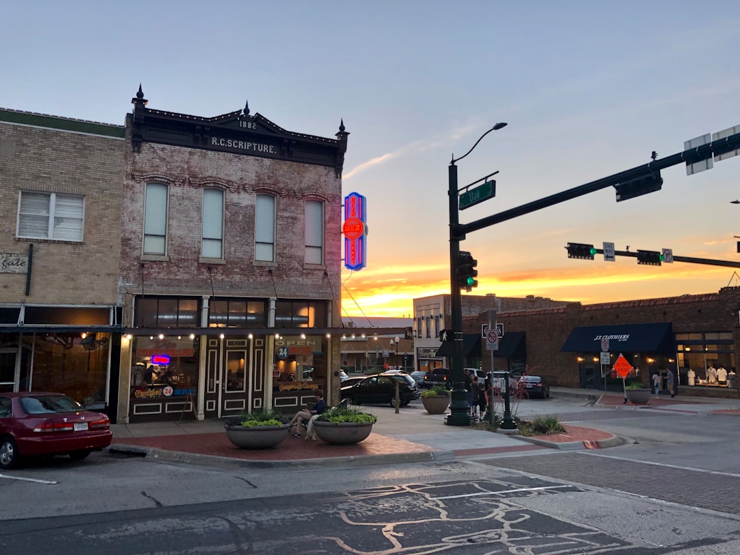 A sunset in the small town of Denton, TX